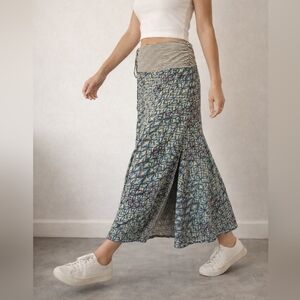 Patagonia Organic Cotton Midi Skirt Boho Print Wrap Style Adjustable Waist